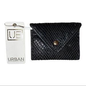 Urban Expressions Black Lea Snake Wallet Vegan Leather NWT